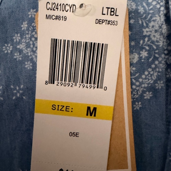 Copper Key Blue Patterned Tank Top Handkerchief pattern - Picture 5 of 6